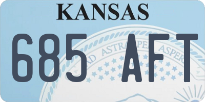 KS license plate 685AFT