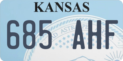 KS license plate 685AHF