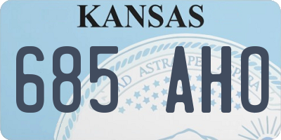 KS license plate 685AHO