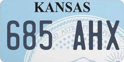 KS license plate 685AHX
