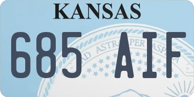 KS license plate 685AIF