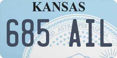 KS license plate 685AIL