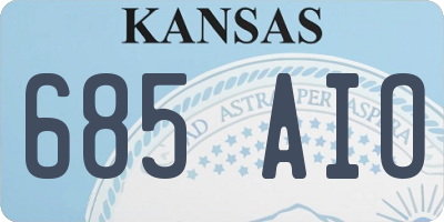 KS license plate 685AIO