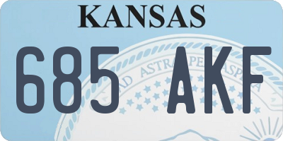 KS license plate 685AKF