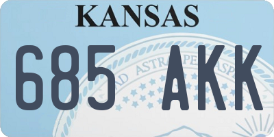 KS license plate 685AKK