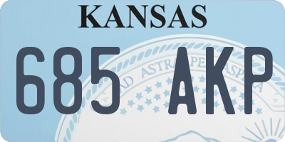 KS license plate 685AKP