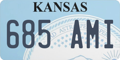 KS license plate 685AMI