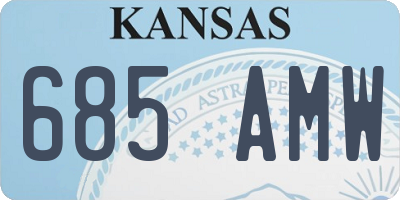KS license plate 685AMW