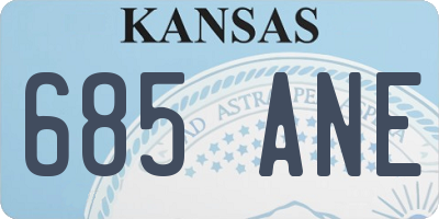 KS license plate 685ANE