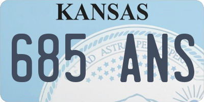 KS license plate 685ANS