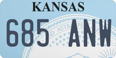 KS license plate 685ANW