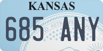 KS license plate 685ANY