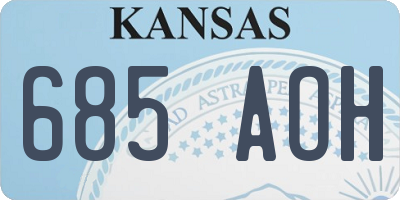 KS license plate 685AOH