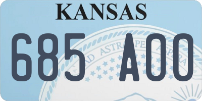 KS license plate 685AOO