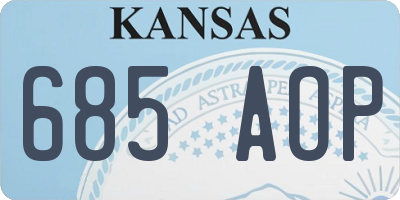 KS license plate 685AOP