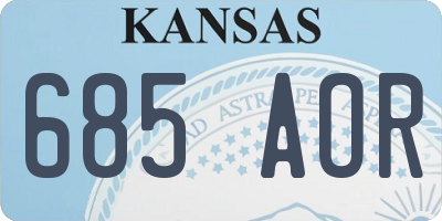 KS license plate 685AOR