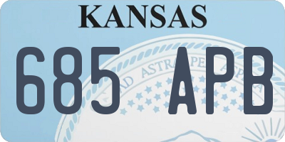 KS license plate 685APB