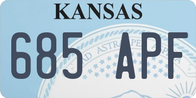 KS license plate 685APF