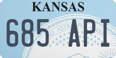 KS license plate 685API