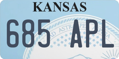 KS license plate 685APL