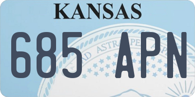 KS license plate 685APN