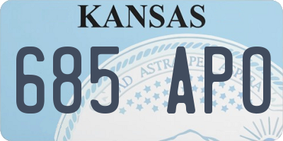 KS license plate 685APO