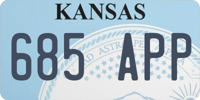 KS license plate 685APP