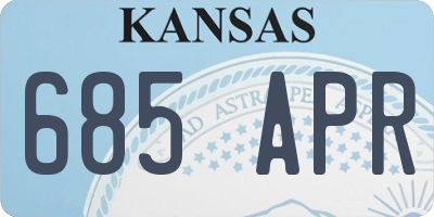 KS license plate 685APR