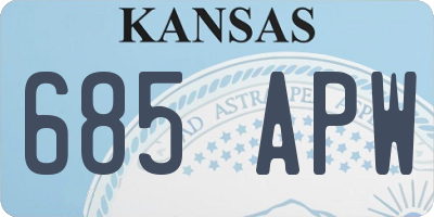KS license plate 685APW