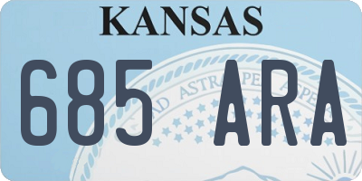 KS license plate 685ARA