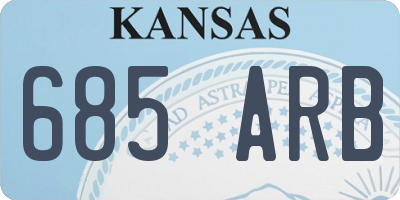 KS license plate 685ARB