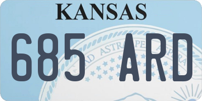 KS license plate 685ARD