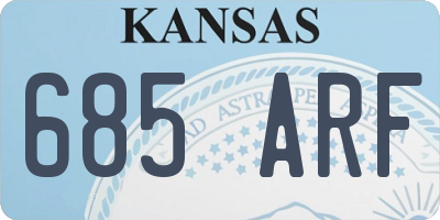 KS license plate 685ARF