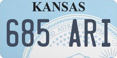 KS license plate 685ARI