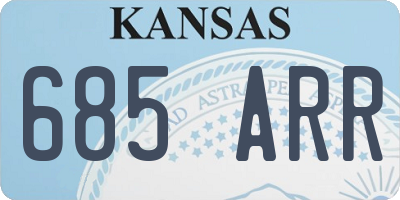 KS license plate 685ARR