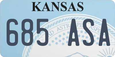 KS license plate 685ASA