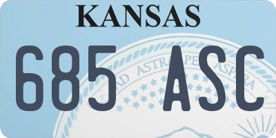 KS license plate 685ASC