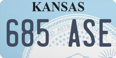 KS license plate 685ASE