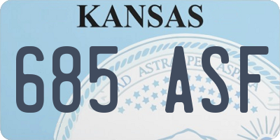 KS license plate 685ASF
