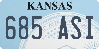 KS license plate 685ASI