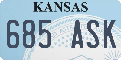 KS license plate 685ASK