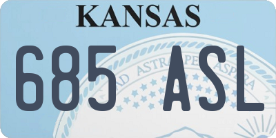 KS license plate 685ASL
