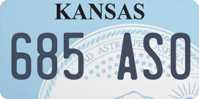 KS license plate 685ASO