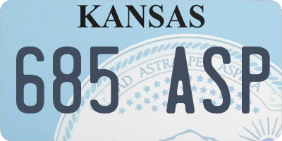 KS license plate 685ASP