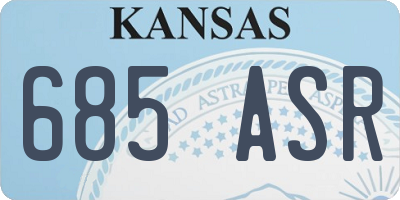 KS license plate 685ASR