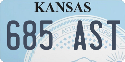 KS license plate 685AST