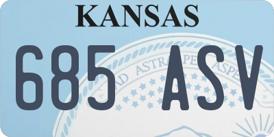 KS license plate 685ASV