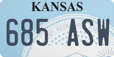 KS license plate 685ASW