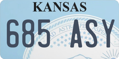 KS license plate 685ASY