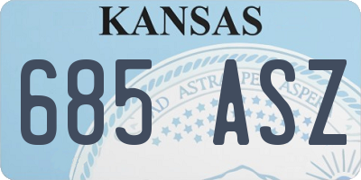 KS license plate 685ASZ